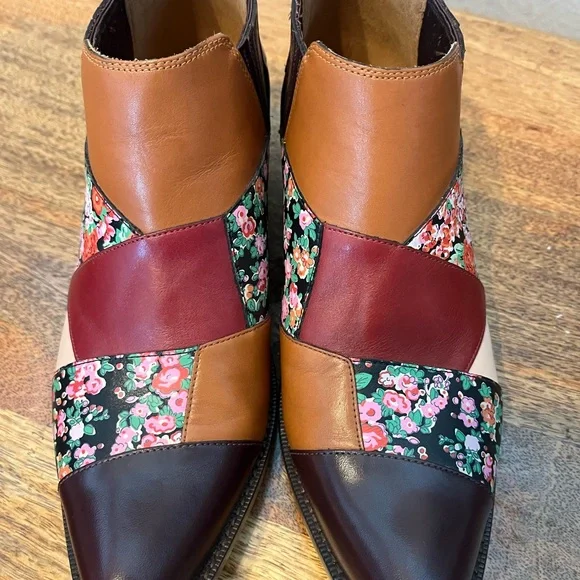 Coach Women's Patchwork Ankle Boots - Brown, Red, Floral - Picture 11 of 11